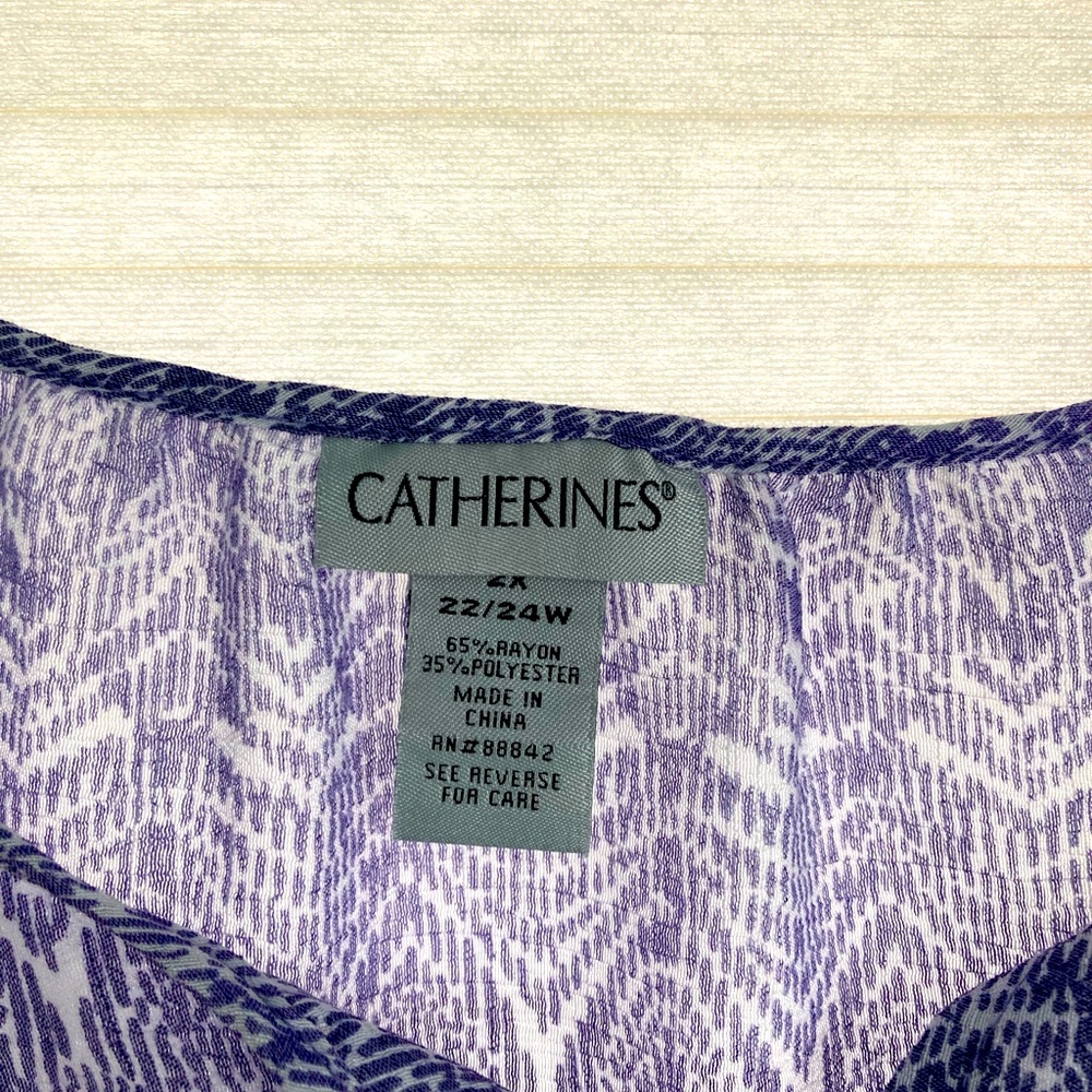 Catherines Purple and White Patterned Top
